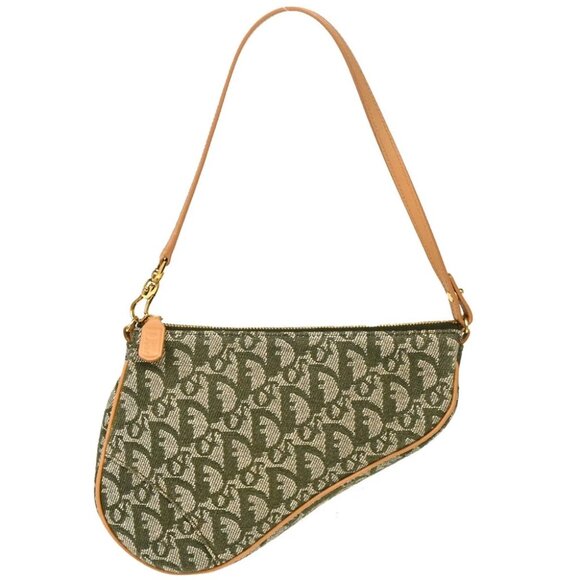 Christian Dior Green Trotter Saddle Handbag MC0091 125680 - Picture 1 of 10